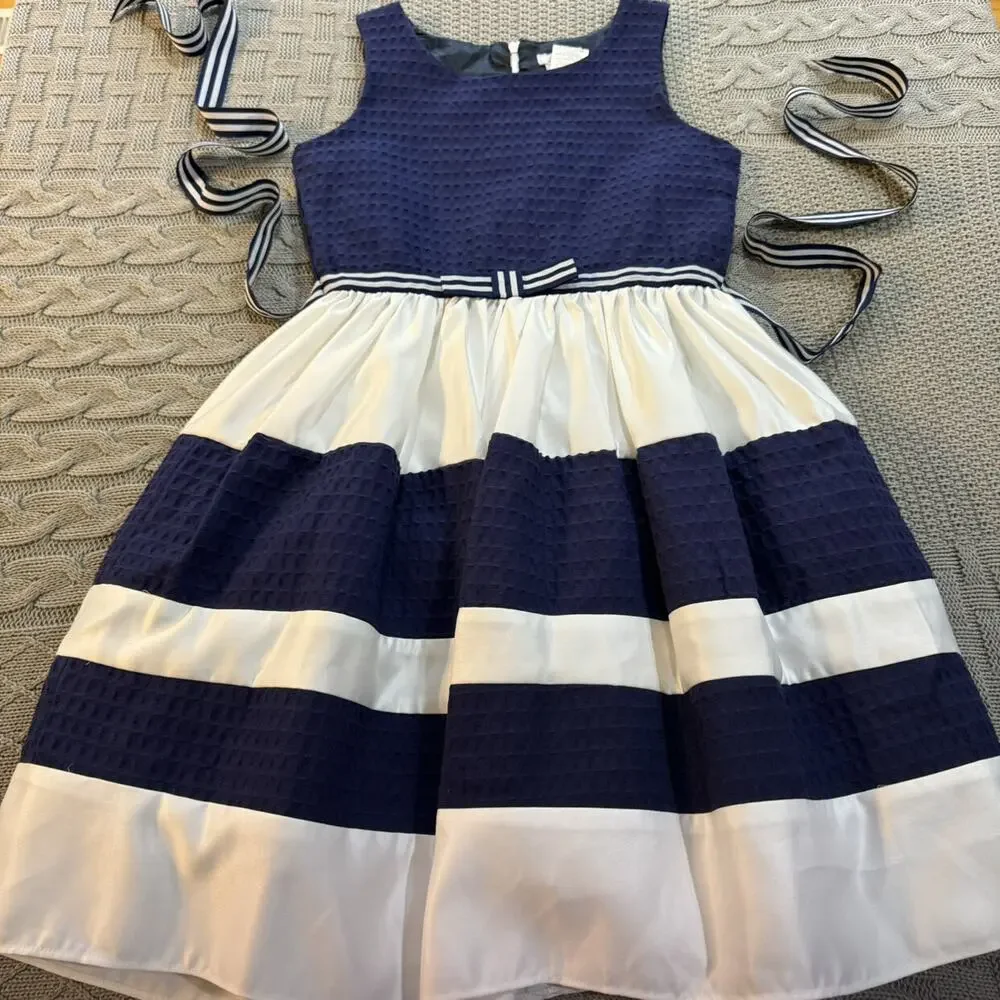 Dorissa Navy Blue & White Party Dress ~ 12